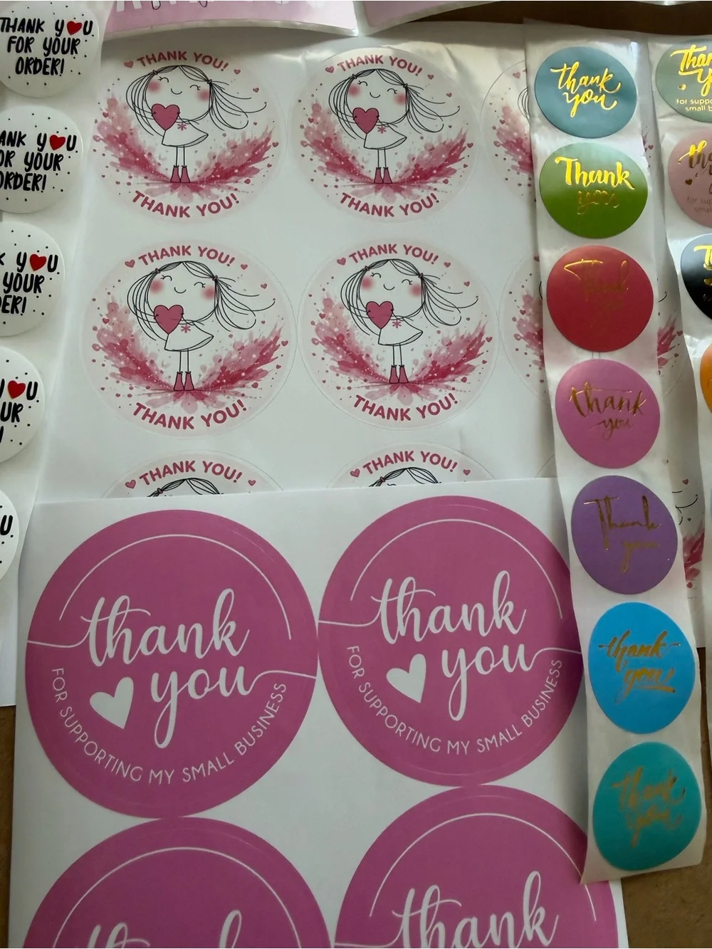 Thank you business stickers bundle 220 count variety